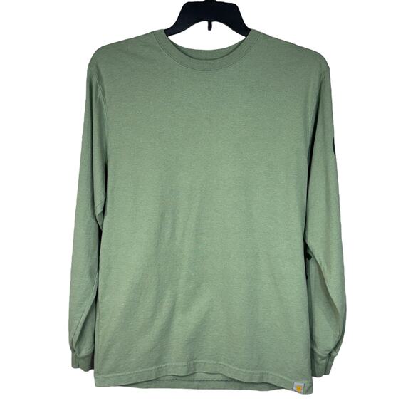 Carhartt Small Mens Loose Fit Shirt Cuffed Long Sleeve Crew Neck Shamrock Green - Picture 1 of 11